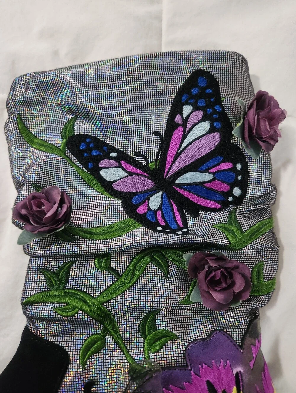 Irregular Choice Bloomin Fabulous Boots Size 39 Bees Butterflies Flowers